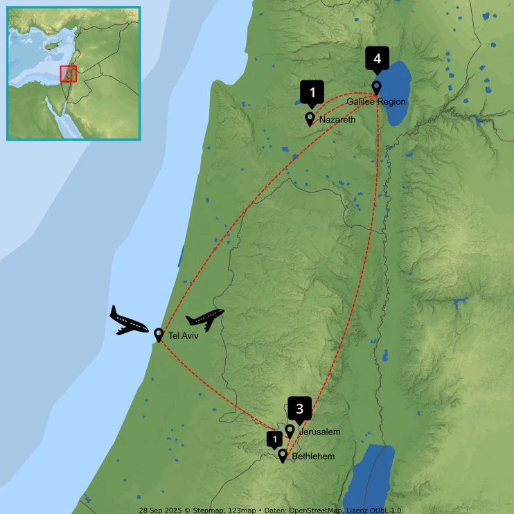 Tour of Israel - Map