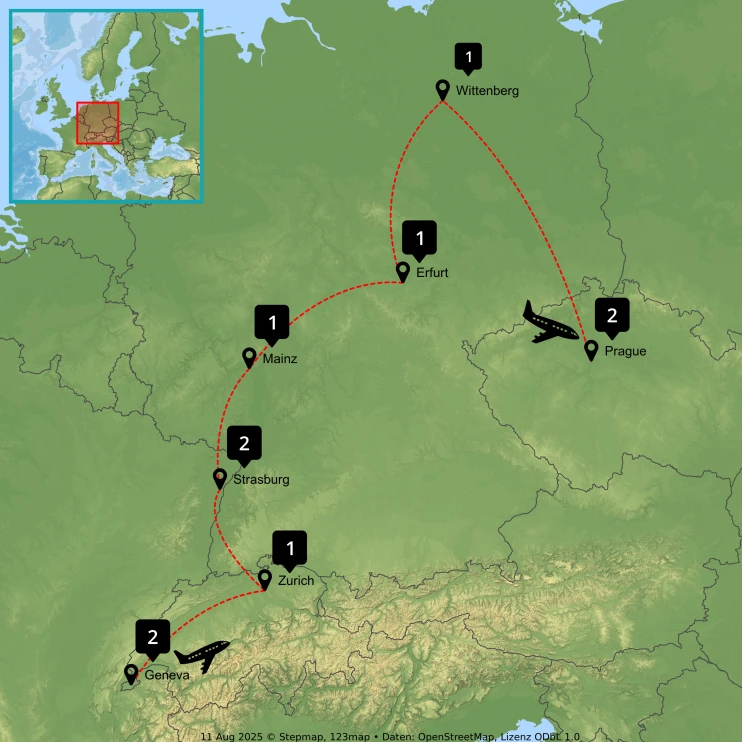 Reformation Freedom Tour - Map