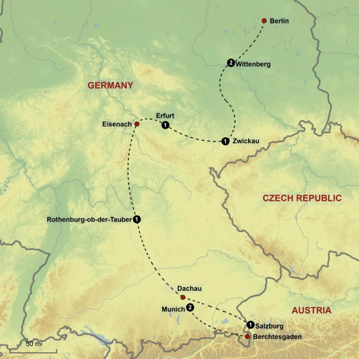 Our Great Heritage Reformation Tour - Map