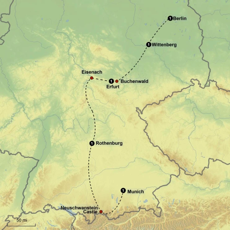 Luther and Bonhoeffer Heritage Tour (Duplicated) - Map